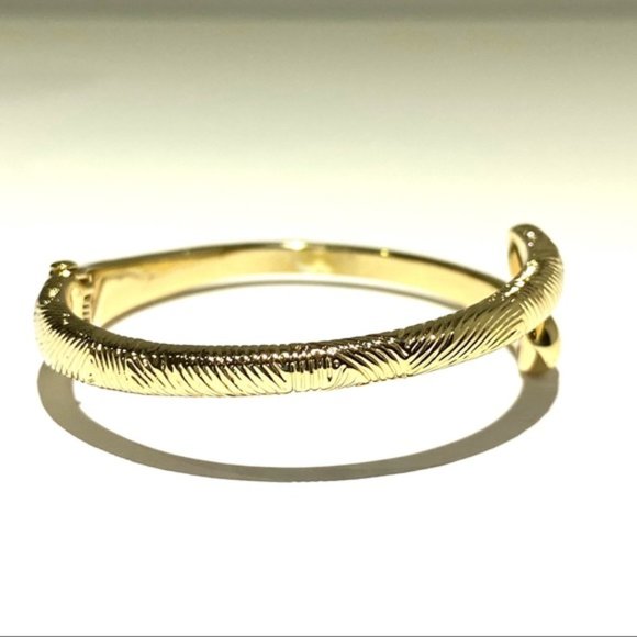 Vintage Napier Marked Gold Toned Wedding Bridesmaid Jewelry Bracelet Bangle - Picture 5 of 6